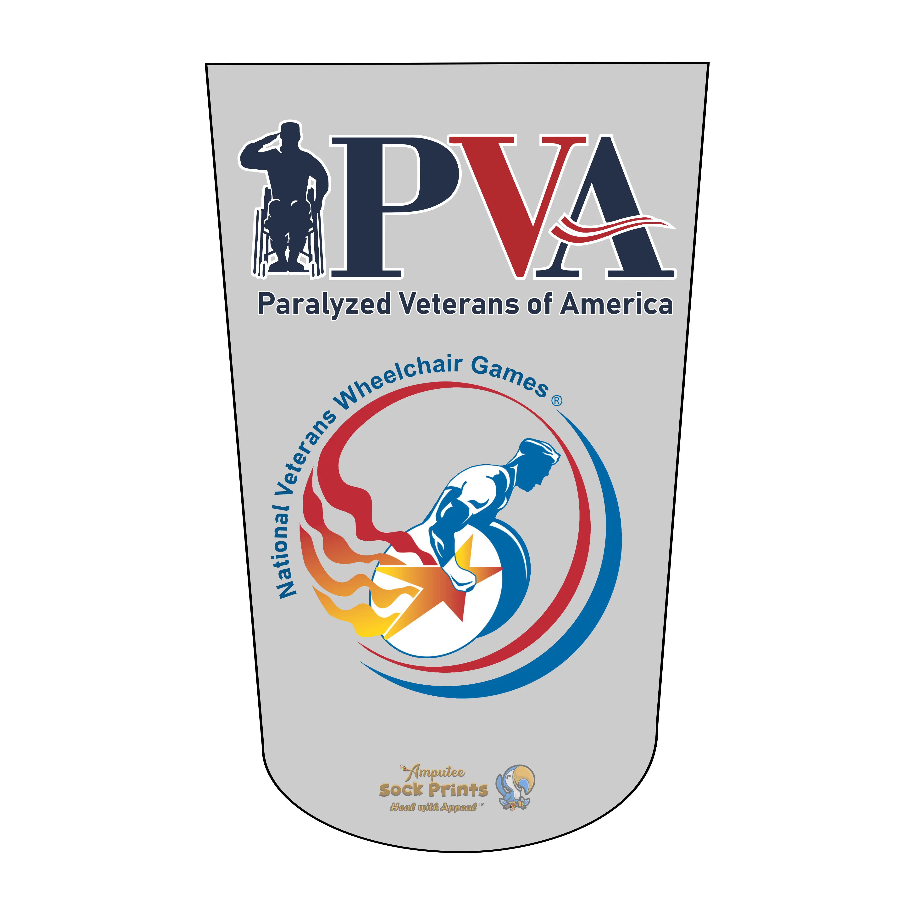 Amputee Sock "PVA Logo V2" 3ply Stump Sock, Prosthetic Limb Sock