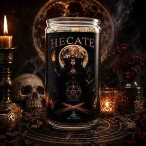 14-Day Prepared Spiritual Energy Candle with Obsidian & Clear Quartz – Protection, Clarity & Strength