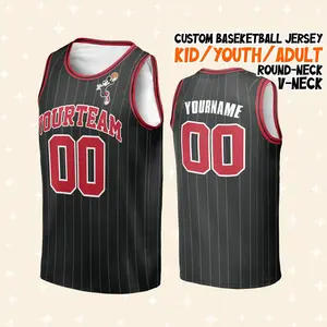 Custom     Bull Black Basketball Jersey  Kid  land Basketball B-ball Jersey  Game Day Outfit Basketball Fans Sports