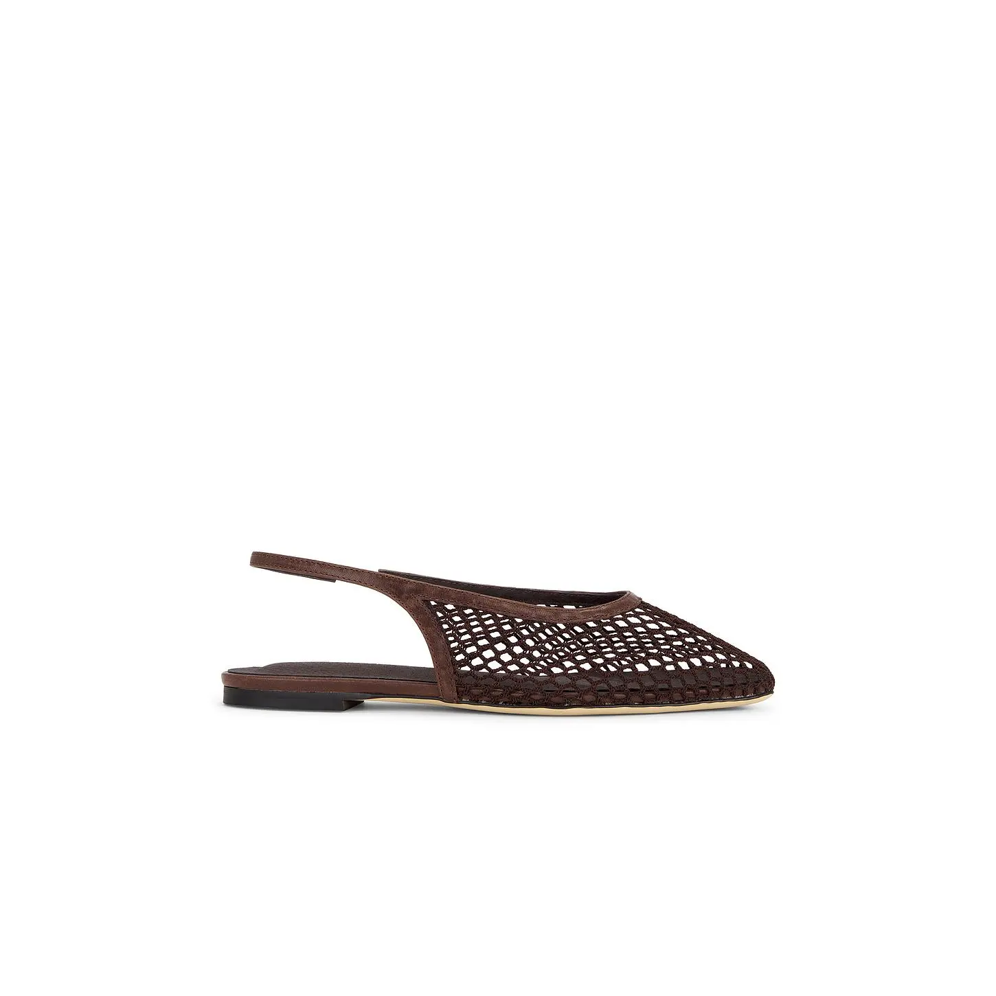 Tony Bianco Bosco Slingback Flat in Chocolate Mesh