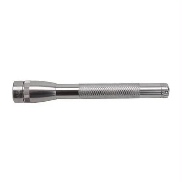 Maglite Mini Mag AA Silver Flashlight - Super Bright, High Lumen, Adjustable, with Holster Pouch, Pocket Clip, 3.0V Batteries Voltage Output, Rugged Outdoor Gear for Camping & Hiking, Super Bright Flashlight