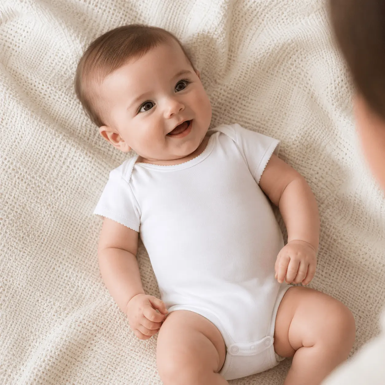 Magnolia Baby Essentials Short Sleeve Bodysuit with White Trim - Unisex Baby Clothing - Newborn Baby Layette - Pima Cotton - Baby Shower Gifts