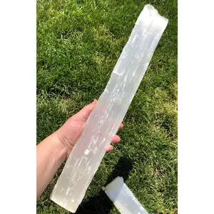 Raw Selenite Slab (10" - 18") Raw Selenite Wand - Raw Selenite Crystals - Large Selenite Chunk - Raw Healing Crystal Wand - Selenite Stick