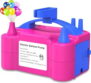 Electric Balloon Pump, Portable Electric Balloon Blower Machine Balloon Air Pump Dual Nozzle Rose Red 110V 600W Balloon Inflator for Party Decorations