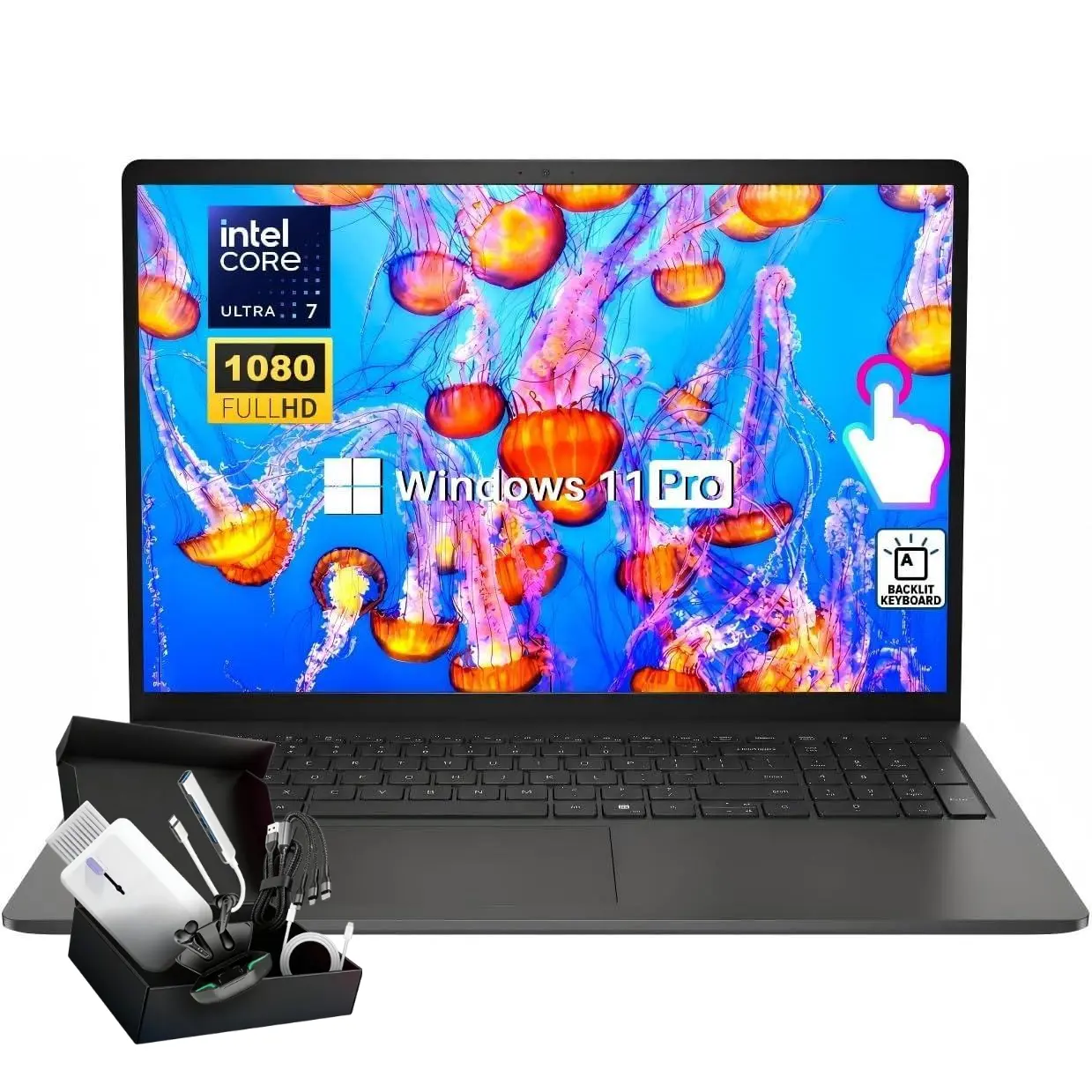 Dell 15 Touchscreen Business Laptop - Intel Ultra 7 255U (AI Powered), 16 GB DDR5 RAM, 1 TB SSD, 15.6" FHD Anti-Glare Display, Wi-Fi 6, Windows 11 Pro w/ AI Copilot, ExpressCharge, Backlit Keyboard