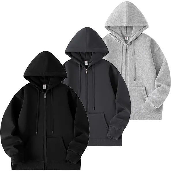 Men's Simple Fleece-Lined Thick Warm Hooded Cardigan Loose Fit Shoulder Flaps Street Style Casual Comfortable Oversized Modern Autumn Base Layer Fashion Sweatshirt Pullover Sports Coat quarter zips quarter zip quarter zip men quarter zip movement