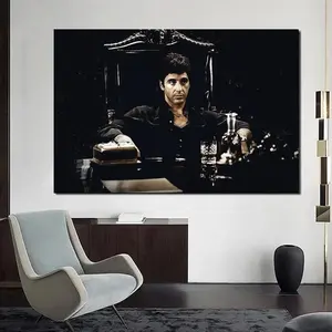 [Sale off up to 65%] [No frame, Free Ship] Classic Scarface Tony Montana Portrait Movie Large Size Poster and Prints Oil Canvas Home Decor (No Frame)