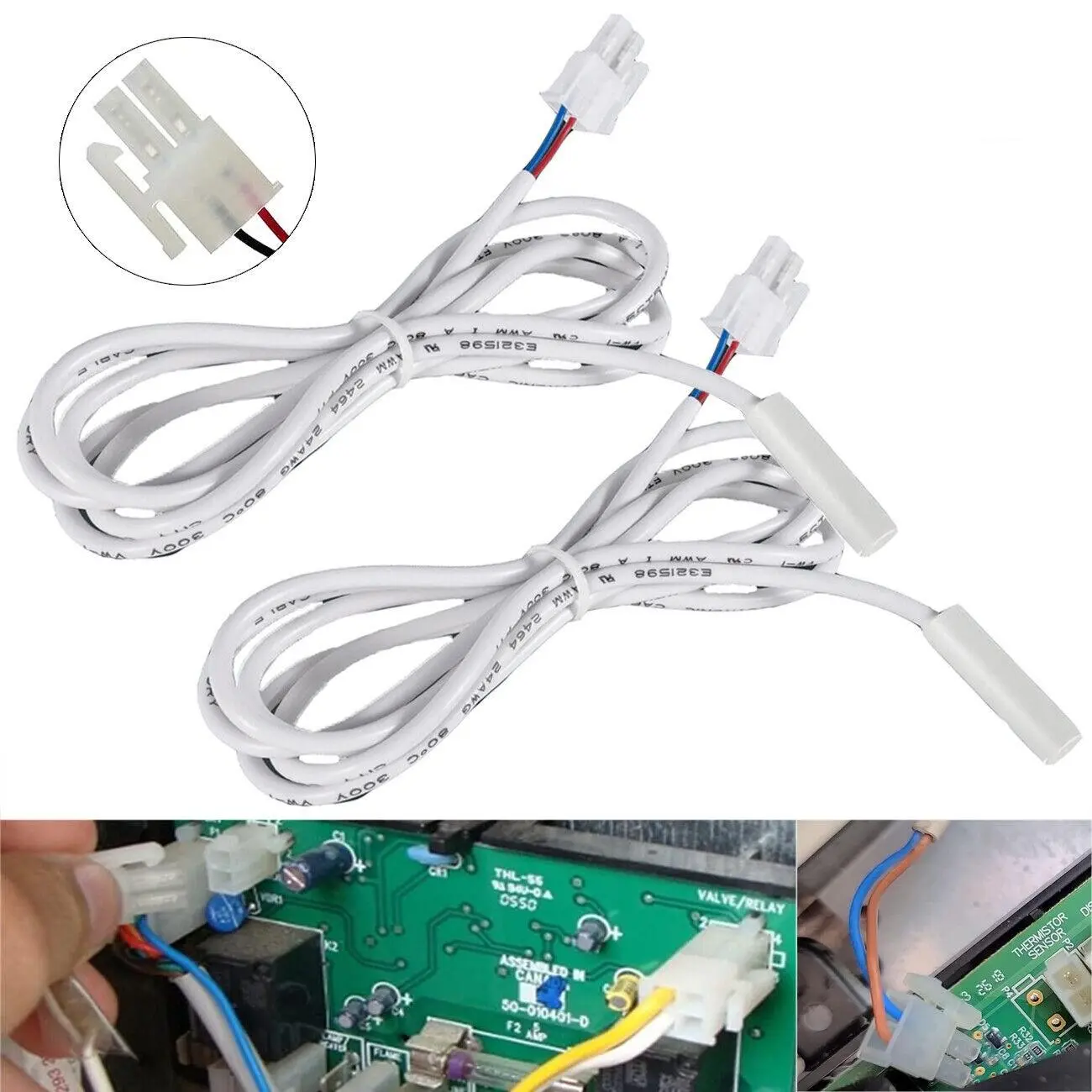 Dometic Refrigerator Thermistor 2-Pack - 3851210025 Double Seal Epoxy Coated RV Fridge Sensor with Precise Sense Temp Control for Car Repair Engine & Transmission Tools