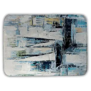 360 Stand Rectangle Nautical Theme Industrial Blue Boat Bath Mat - 17x24 in, Microfiber Foam, Decorative Home Bathroom Supplies Accessory for Shower, No-Slip Bath Mats