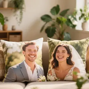Custom Wedding Cushion - Personalizable DIY Decorations, Personalized Image Upload, Fast Printing, Newlywed Keepsake Wedding Gift | PrintToucan