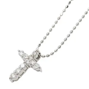 TAKE-UP Platinum Diamond Cross Pendant Necklace oka