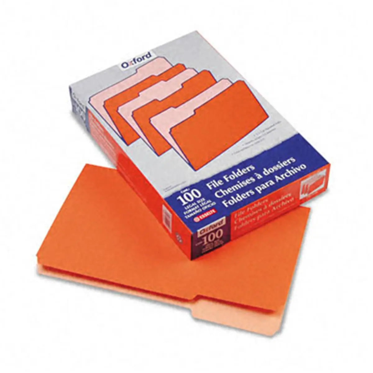 212 MAIN Pendaflex 2-Tone File Folders - 1/3 Cut Top Tab - Orange/Light Orange - 100 per Box, Legal Size