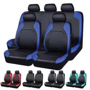 Universal Fit PU Leather Car Seat Covers, All-Season Waterproof, Easy Clean, 9-Piece Set for Various Models, Durable & Stylish Design