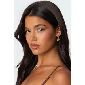 Bow Charm Hoop Earrings Bow Charm Hoop Earrings