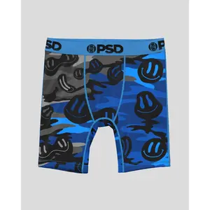PSD Youth Boy's Blue Sky Camo Boxer Brief - Soft, Breathable and Comfortable Stretch Underwear