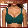 HSIA Joan Comfortzone Unlined Plus Size Full Coverage Underwire Support Minimizer Bra Reduces 1 to 1.5 Cups Wider Cushioned Straps U Shaped Smoothing Back Soft Naked Feel T Shirt Bra for Big Bust Women Daily Wear Shaping Lingerie Womenswear