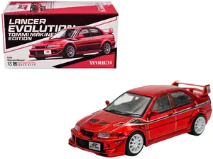 Mitsubishi Lancer Evolution VI RHD "Tommi Makinen Ed" Red Chrome "Hobby Expo China 2026" 1/64 Diecast Model Car by Works Model