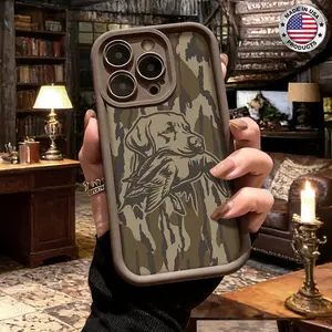Cool Hunting Dog Duck Camouflage Pattern Aesthetic Phone Case for iPhone 17 16 15 14 Pro Max 13 12 11 XR XS Plus Air Slim Lightweight Shockproof Anti Drop Protective Durable TPU Cover