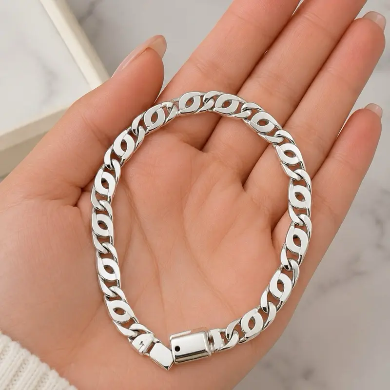 Sterling Silver 925 Egyptian Bracelet  7in - 5mm