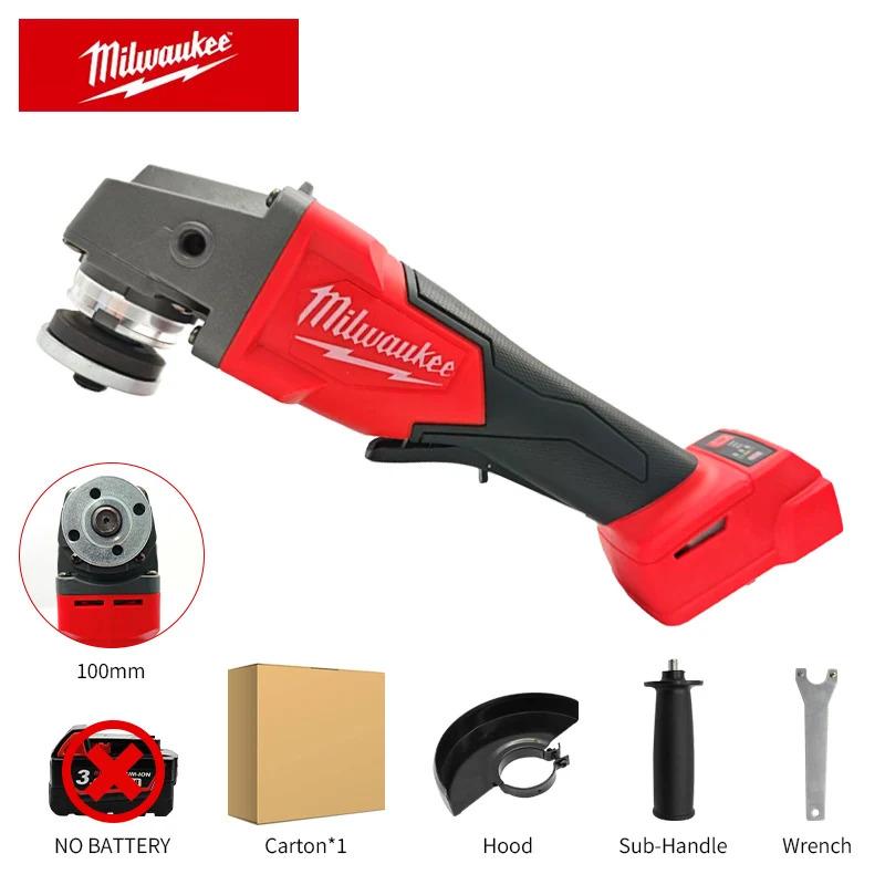 2026 Milwaukee 125mm Braking Brushless Angle Grinder M14 Electric Cordless Polishing 3 Gears Variable Speed Cutting Power Tools Comprehensive Household Hardware Tool Set tire change auto repair