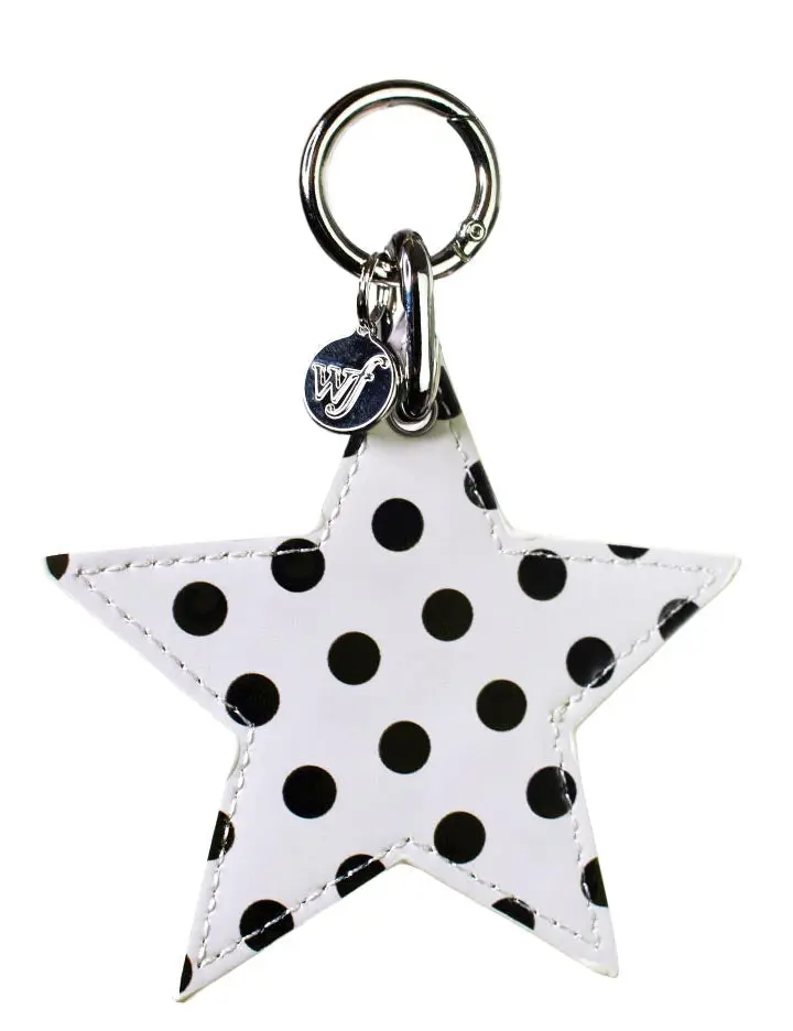 Polka Dot Star Charm | White and Black Girly Purse Accessories Bag Decoration