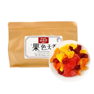 DUDUMAO Mixed Dried Fruits 400g - Dried Yellow Peach, Passion Fruit, Cherry Tomato, Pineapple, and Honey Orange - No Pit Snacks for a Sweet and Tangy Treat
