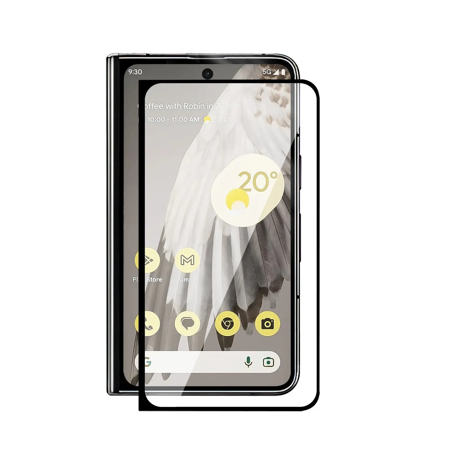 Doemoil for Google Pixel Fold 5G 2023 Screen Protector Tempered Glass Clear 9H Hardness