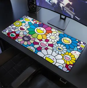 Murakami Flower Desk Mat, Pop Art Mousepad, MTG Gaming Desk Mat