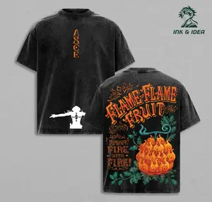 Portgas D. Ace – One Piece | Flame-Flame Fruit Power, Fire Fist Pirate, Whitebeard 2nd Division Commander, Mera Mera No Mi Devil Fruit Design, Marineford Legend Anime Graphic Tee, Vintage Washed Unisex Streetwear Shirt For True One Piece Fans