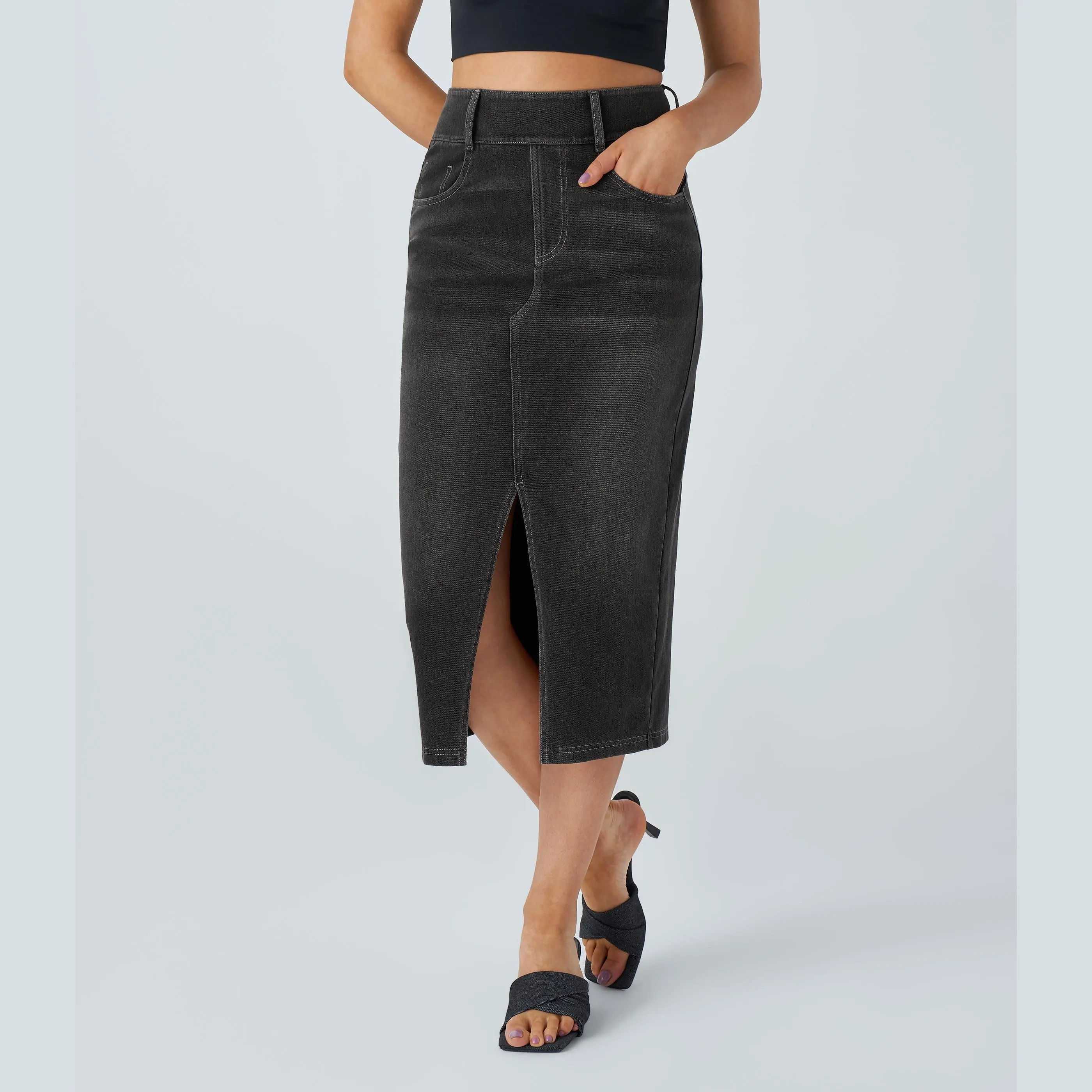 Dirty Grey Black Denim