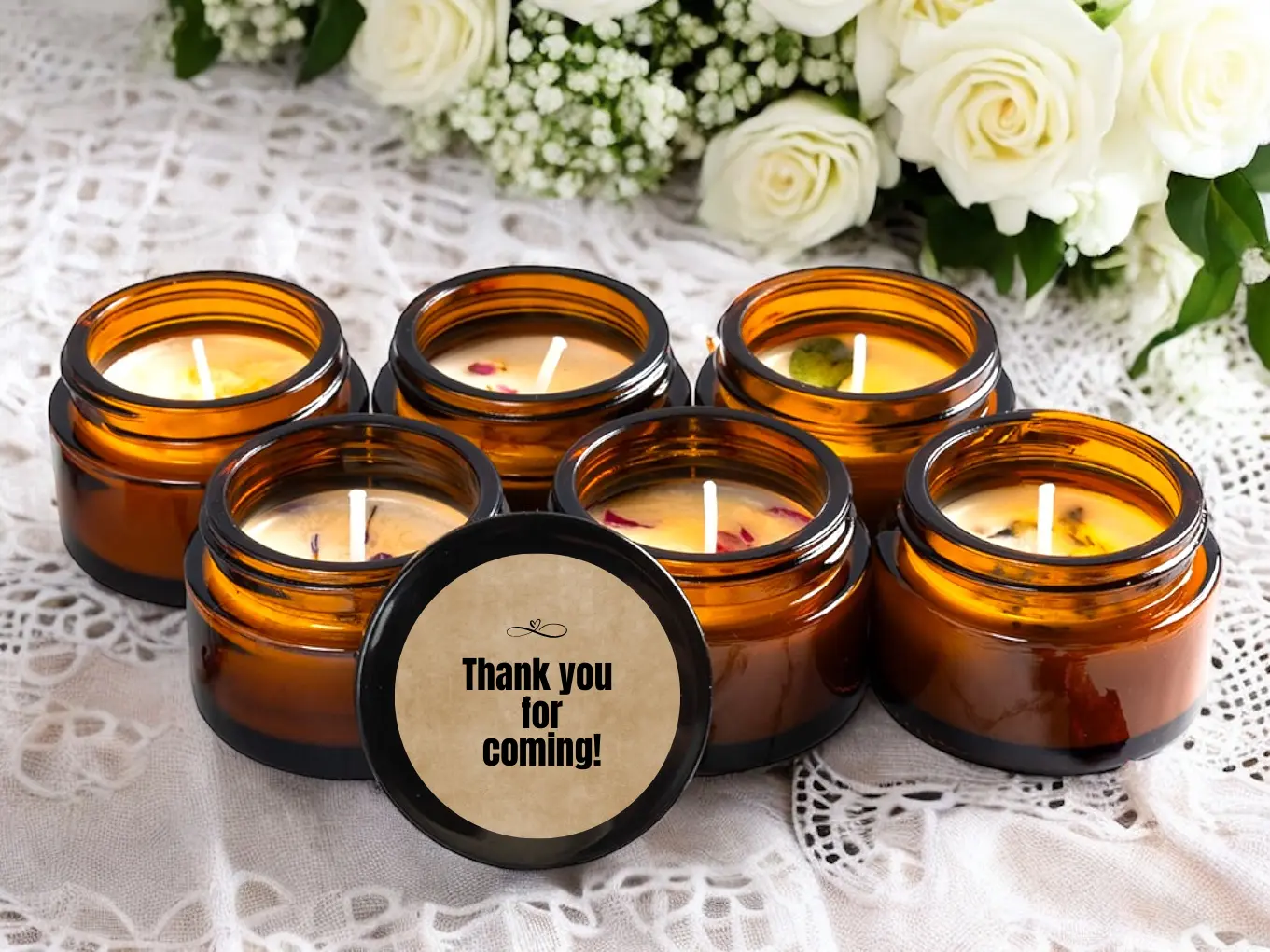 10 Pack Carol Cao Wedding Candle Favors - Handmade Soy Wax Candle Favors for Guests Decor Glass