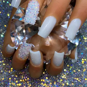 Milky White Press-on Nails | Luxury, Shiny, Smooth, & Strong Short Nails