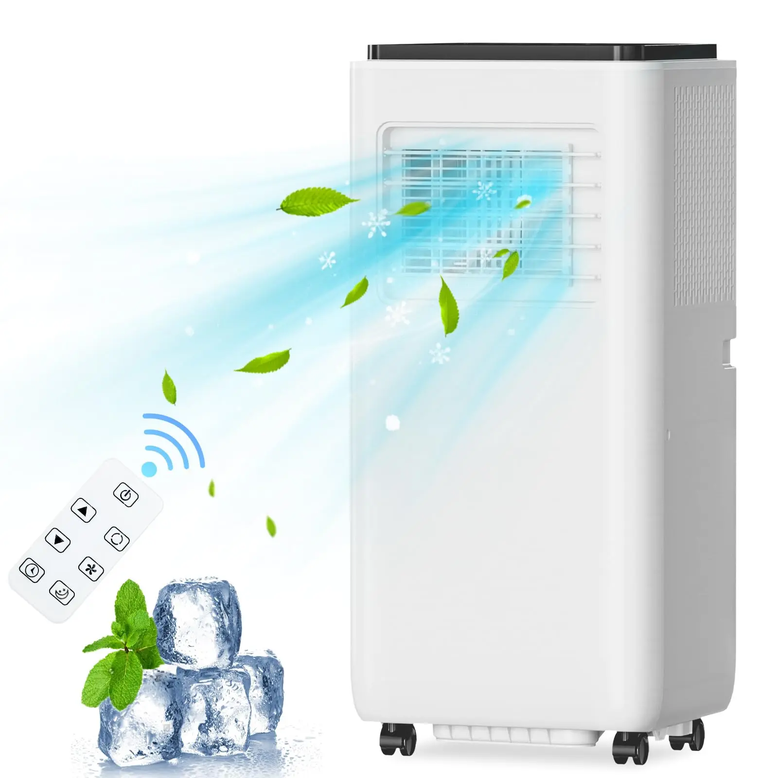Garvee 8,000 BTU Portable AC Unit, 3-in-1 Air Conditioner with Remote and 24H Timer, Cools, Dehumidifies, or Fans, Energy Efficient & Low Noise, Covers Up to 750 Sq. ft.