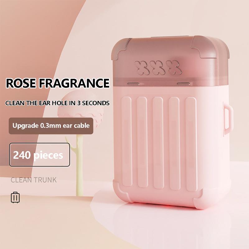 Ear Hole Cleaner Thread,Earring Hole Cleaner,Ear Piercing Aftercare Cleaning Set with 240pcs Disposable Ear Piercing Cleaning Floss & 15ml Cleaning Solution for Women Men