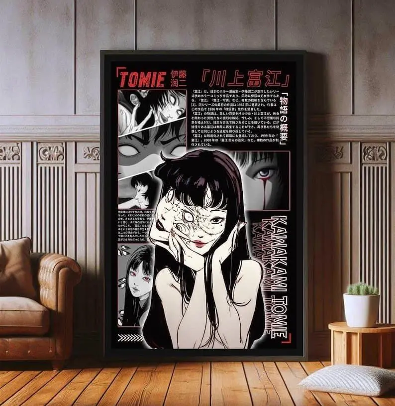 [Sale Up To 50%][No frame, Free Ship] Tomie Kawakami Poster: Junji Ito Anime, Japanese Wall Decor