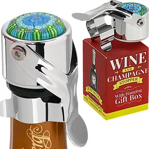 Champagne Stopper for Champagne & Wine – A Great Gift - Includes a Hanging Gift Box, Airtight & Stainless Steel, Preserves Taste & CO2, Pro Grade