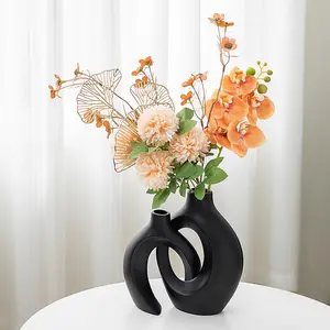 Hollow Ceramic Vase Set, 2 Counts/set Modern Vase, Nordic Minimalist Decorative Vase for Home Table Centerpiece