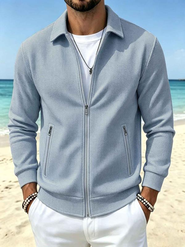 Men's Jackets Zip Up Casual Long Sleeve Lapel Fall Outerwear Men's Clothing
