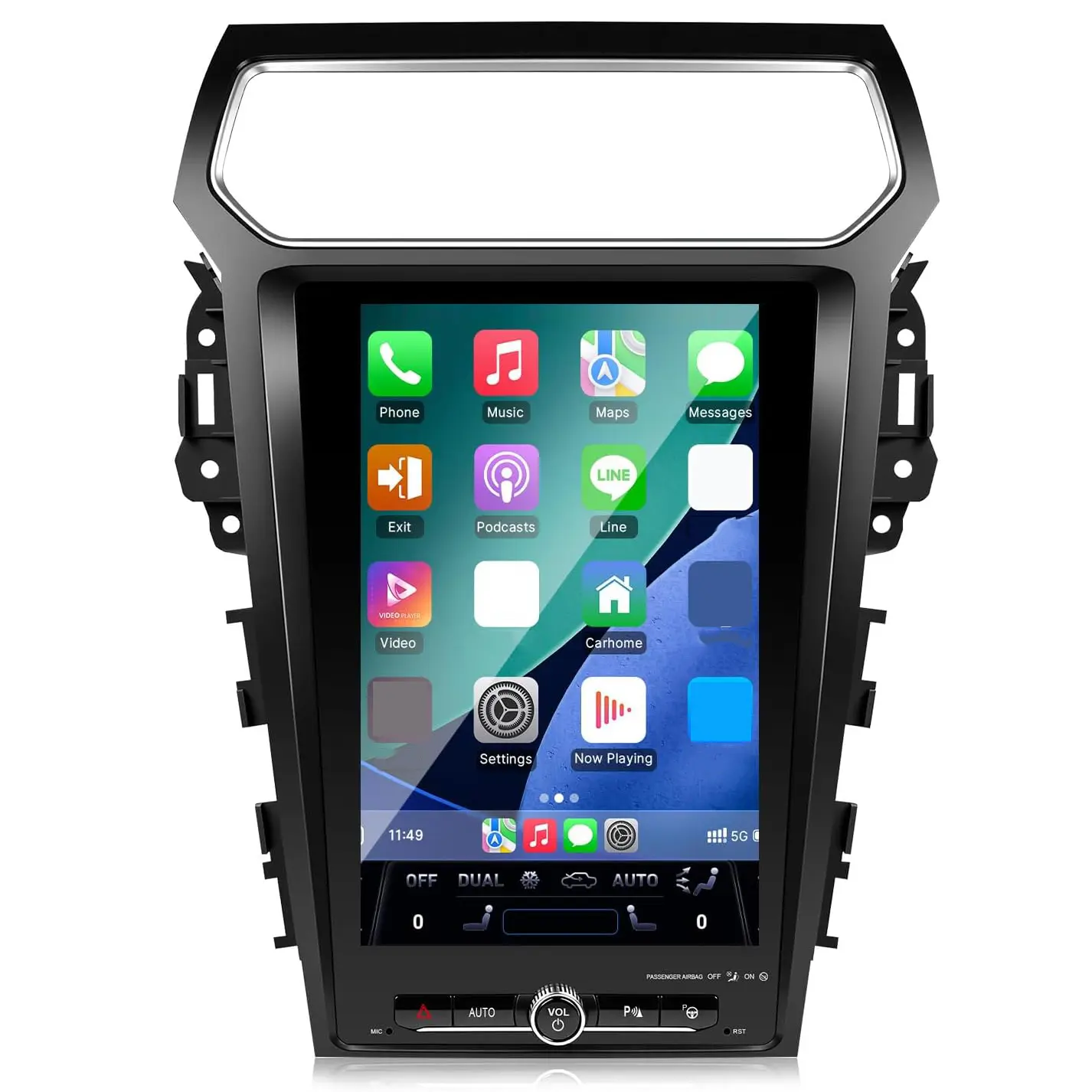 8 Core 12.1 Inch Car Radio for Ford Explorer 2011-2019, 4+64GB Android 15 T-Style IPS Screen for Explorer with Carplay Android Auto Mirror Link GPS 5Ghz WiFi FM SWC Mic AHD Backup Camera