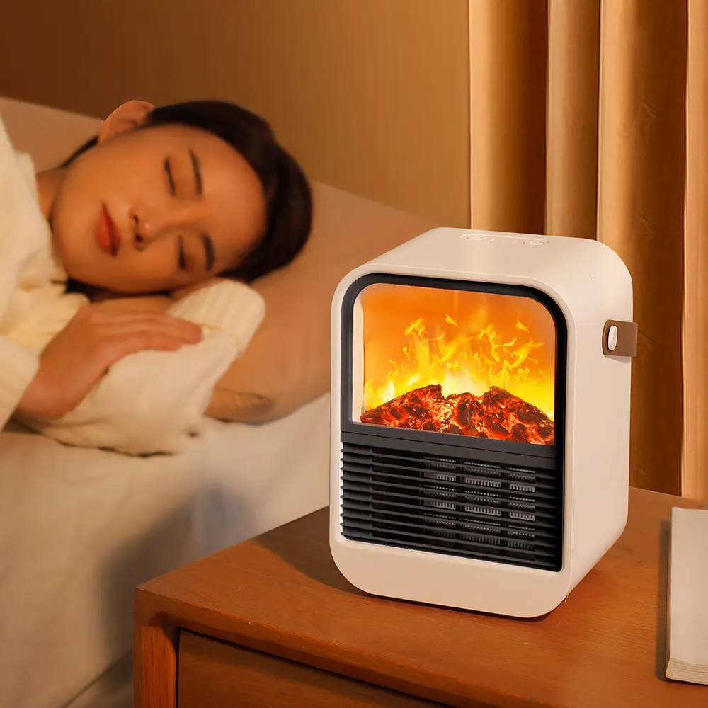 Najin Portable Mini Electric Heater with 3D Flame Simulation for Desktop