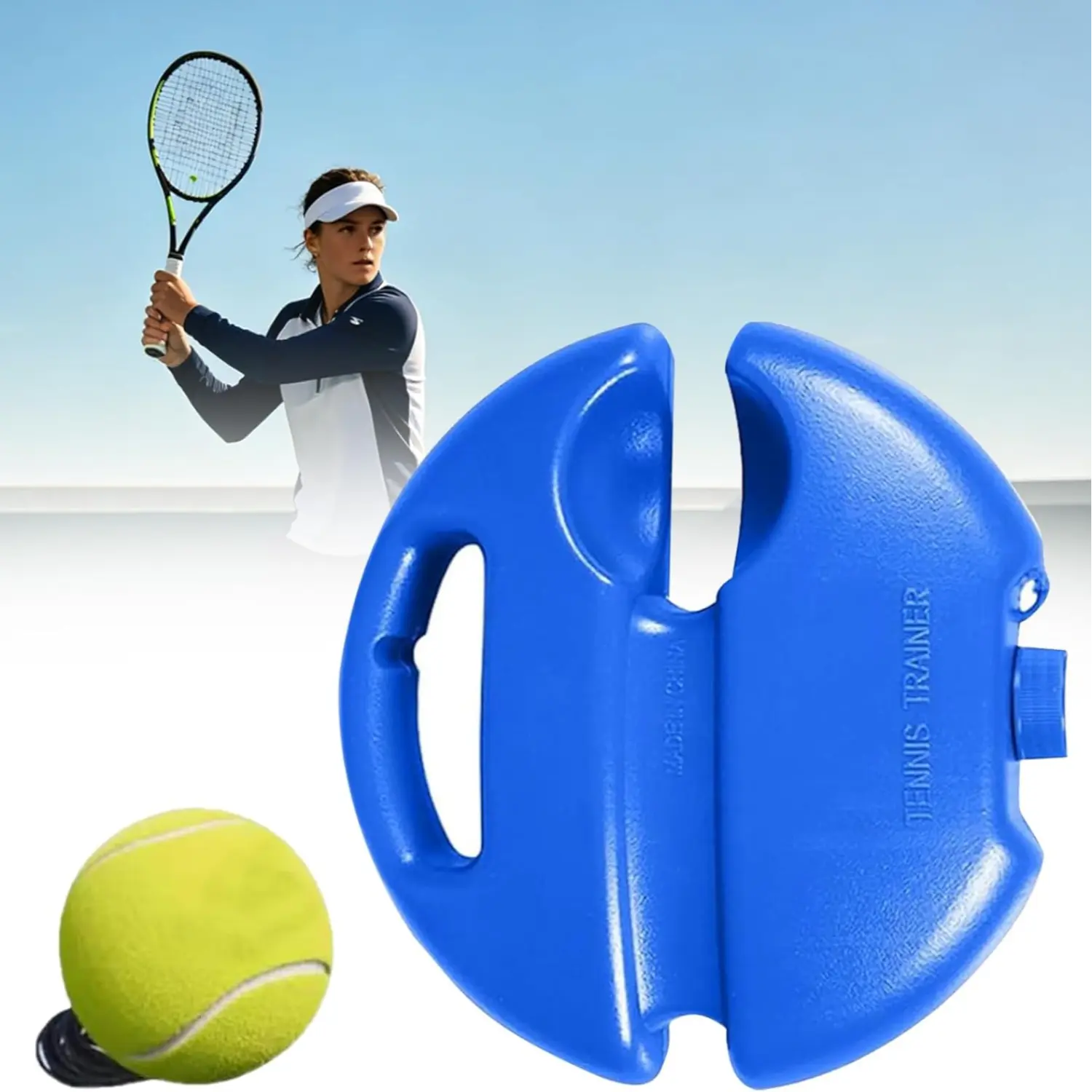 Tennis Trainer Rebound Set with 2 Balls – Portable Solo Tennis Practice Trainer for Beginners & All Skill Levels