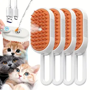 EVEREASY 2026 New 4PCS 4 in 1 Pet Steam Brush for Shedding,Rechargeable cat brushes for indoor cats,Quiet Detangling Brush for Long Haired Cats and Dogs