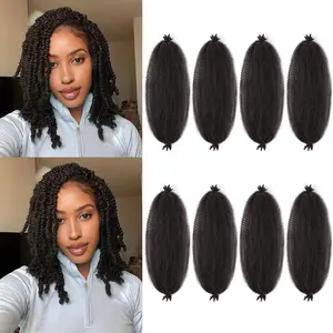 Marley Twist Braiding Hair 8Inch 8 Packs, Spring Twist Hair Synthetic Soft Locs, Mini Twist Passion Twist Crochet Hair for Black Women (8 Inch,8Pack,2#)