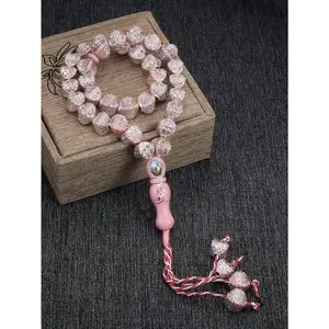 High-Gloss Carved Stone Tasbih Bracelet | Luxury Middle Eastern Style Prayer Beads
