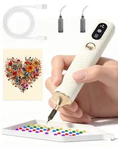 Electric Diamond Painting Pen Cordless Diamond Art Vacuum Pen Rechargeable with 2-stage Adjustable Suction Mode for Adults & Kids Complete Accessories