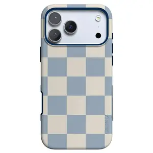 Casely iPhone 17 Pro Max Case | Fit Check | Light Blue Checkerboard  | Bold Protective Design | Compatible with MagSafe