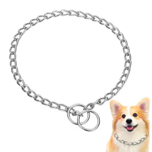PETAXCELL Dog Chokers Collar, Chokers Chain for Dogs Metal Slip Link Training Heavy Duty Puppies Collars Adjustable 15.7in 2mm, (Silver)Intended for Small / Medium / Large Pet