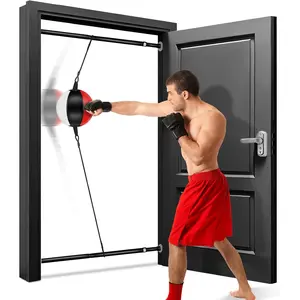 Doorway Punching Bag Double End Bag for Boxing, No Wall Installation Boxing Training Set with Bungee Cords, Double End Punching Ball Striking Equipment for Training at Home & Gym