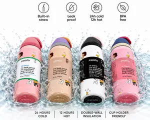 32oz Double Wall Vacuum Tumbler with Carry Loop | Ultra Cold Hydration Travel Mug for Fitness- Leakproof Built-in Straw, BPA Free Stainless Steel Cup, 24H Cold 12H Hot Travel Gym Bottle#Owala