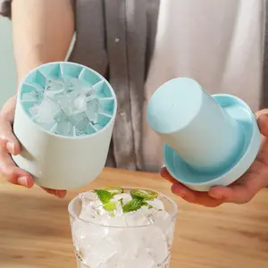 Silicone Ice Cube Tray with Lid, Makes 60 Mini Square Ice Cubes for Cocktails, Easy Release Cylindrical Ice Mold, Stackable Ice Trays, 1 Piece/2 Pieces